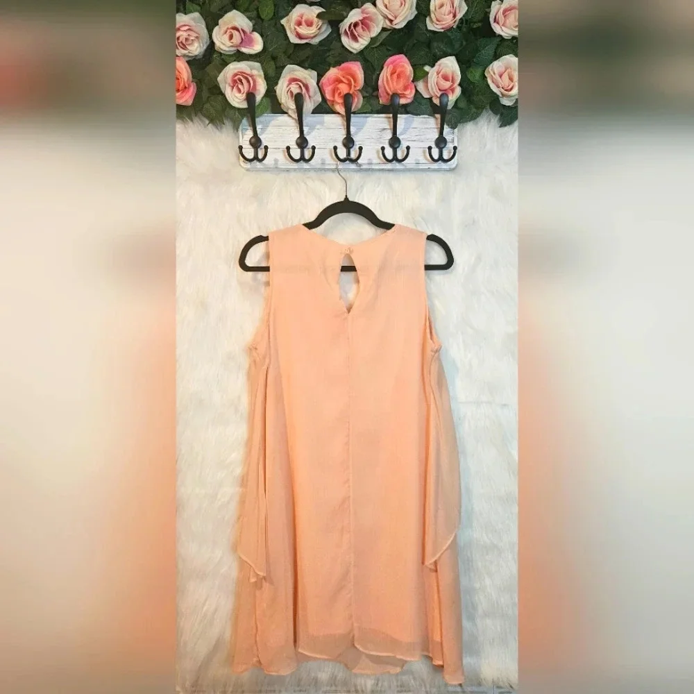 Xhilaration Romantic Peach Layered Chiffon Mini Dress - Picture 3 of 7